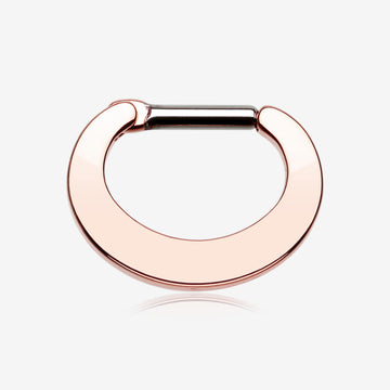 Rose Gold Basic Steel Loop Septum Clicker-Rose Gold